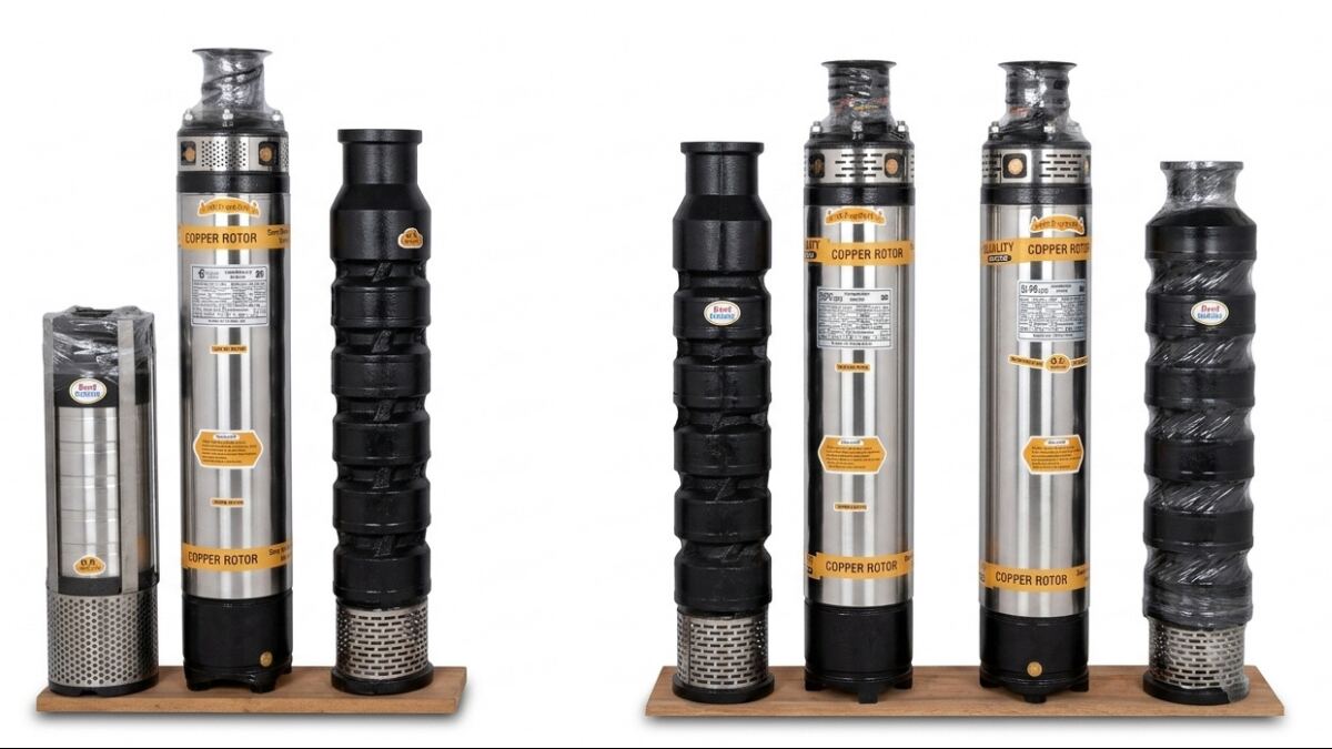 Six V6 submersible pump and motor units